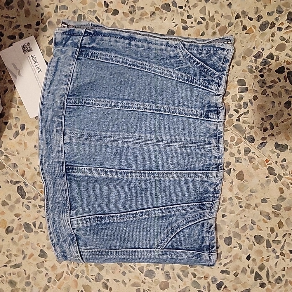 Zara denim strapless top